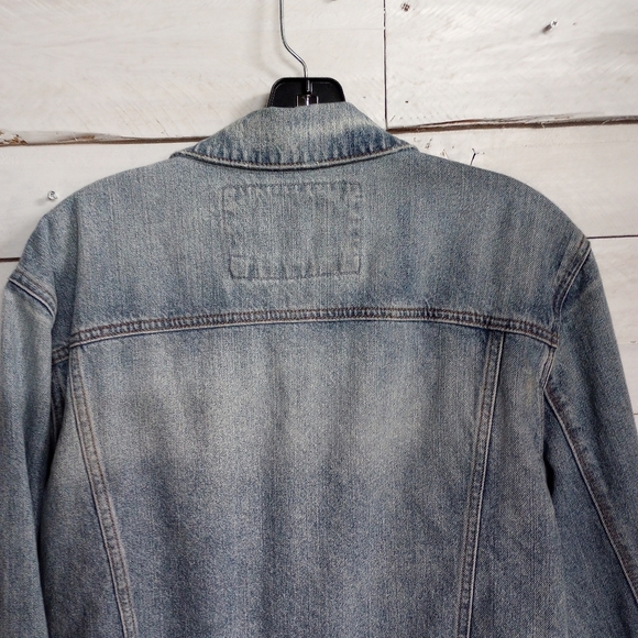 Vintage Express Men's Jeans Denim Jacket Size Medium Light Blue Distressed Jean - Picture 6 of 10